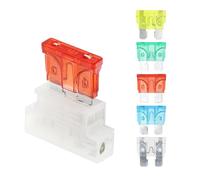 Portafusibles medio estándar de 5 uds + fusible de cuchilla ATC ATO for barco y camión de coche 1A 2A 3A 4A 5A 7.5A 10A 15A 20A 25A 30A 35A 40A(5sets 20A)