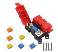 Portafusibles Midi de 2 compartimentos, caja de fusibles para coche con 6 fusibles (30 A, 60 A, 100 A), bloque de distribución de audio para autocaravanas, barcos, camiones, coches, caja de fusibles