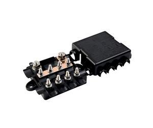 Portafusibles Offgridtec Para Fusibles 1X Mega + 4X Midi, Incluye Barra Colectora, Carcasa De Poliamida Con Tapa, Fusible De Distribución De Energía Robusto Para Circuitos De Alta Y Media