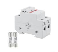 Portafusibles solar 2P con LED, 1000 V CC 10 x 38 mm, montaje en riel DIN para protección de cuerda de panel fotovoltaico, gris (20 A)