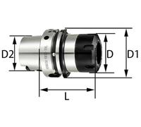 Portaherramientas de alta precisión de 0,002 mm HSK63A ER16 ER20 ER25 ER32 SK10 SK16 para fresadoras CNC y tornos.(HSK63A-ER25-150L)