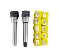 Portaherramientas de rosca Morse de tracción trasera de tipo cola plana ER16 for MTA MTB MT1 MT2 MT3 MT4 ER16, juego de portabrocas de pinza ER16, herramienta CNC(ER16-21PCS,MTB2-ER16)