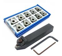 Portaherramientas de torneado exterior serie WTENN TNMG 160404 160408 160402 hojas PCD CBN procesamiento cobre aluminio acero templado, etc. Herramienta de Torno(20mm and 10PCS 02PCD)