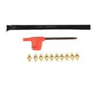 Portaherramientas de torno S08KSDUCR07 con 10 insertos DCMT070204 para operaciones de mecanizado eficientes