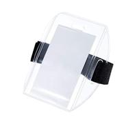 Portainsignia de brazo - Funda para insignias de banda extensible, escudo de identificación transparente duradero, soporte de muñeca para aventura al aire libre, accesorio de seguridad ligero para