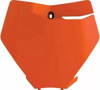 POLISPORT 8666400001 - Portanúmeros frontal réplica OEM fabricado en plástico brillante duradero y resistente compatible con motocicletas KTM en color naranja