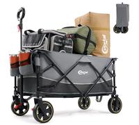 Portal Carrito de festival con ruedas, carrito de camping con frenos, carro de playa resistente, plegable, para picnic, jardín, eventos, utilidad, mascotas, 200 L