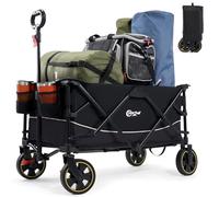 Portal Carrito de festival con ruedas, carrito de camping con frenos, carro de playa resistente, plegable, para picnic, jardín, eventos, utilidad, mascotas, 200 L
