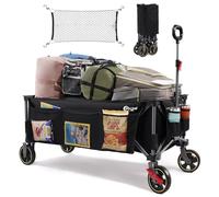 Portal Carrito de festival de 400 litros con ruedas, XXL extendido con frenos, carrito de camping, carrito de playa resistente, carrito de jardín, carrito de mano, camión, remolque, cochecito para