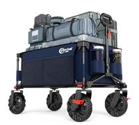 PORTAL Carro de Playa Plegable con Rueda Grande de liberación rápida, 2 portavasos, asa Ajustable para Acampar en la Playa de Compras