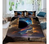 Portal cósmico Funda Nordica Algodon 3 Piezas 3D Impresa Starry Sky Theme con Cremallera Y Funda De Almohada King（220x240cm） Microfibra Ropa De Cama para Niñosy Hombres