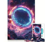 Portal Cósmico Neón con Asteroides Rompecabezas de 1000 Piezas para Adolescentes Rompecabezas Mental Alivia la tensión Arte de ensamblaje Regalo Premium (38x26cm)