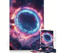 Portal Cósmico Neón con Asteroides Rompecabezas de 1000 Piezas para Adolescentes Rompecabezas Mental Alivia la tensión Arte de ensamblaje Regalo Premium (38x26cm)