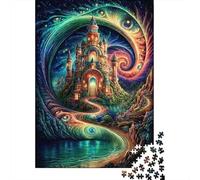Portal del Castillo de Fantasía Rompecabezas 1000 Piezas Coloridos Ilustrados Papel Adultos Acertijos Regalo Familiar Navidad 70x50cm/1000pcs