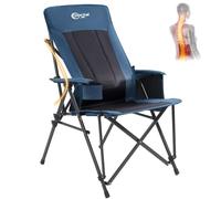 Portal Silla de camping con soporte lumbar para adultos, plegable, portátil, respaldo alto, de gran tamaño, 400 libras