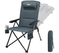 Portal Silla de camping plegable con respaldo ajustable en 3 posiciones, 160 kg, respaldo alto, silla de camping, silla de pesca, silla de jardín, silla de aluminio para jardín, balcón, picnic