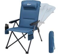 Portal Silla de camping plegable con respaldo ajustable en 3 posiciones, 160 kg, respaldo alto, silla de camping, silla de pesca, silla de jardín, silla de aluminio para jardín, balcón, picnic