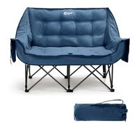 Portal Silla de camping plegable para 2 personas, soporta 272 kg, muy suave, con bolsa de almacenamiento, silla plegable doble, sofá plegable, acolchado grueso, respaldo alto para exterior, jardín