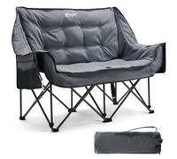 Portal Sofá plegable de camping con doble acolchado para adultos - Asiento grande acolchado de lujo plegable - Silla gigante plegable para festivales, jardín, césped, picnic, carga 272 kg