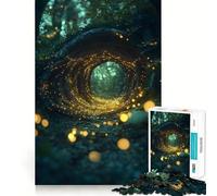 Portal Surrealista de Las luciérnagas Póster de luciérnagas Rompecabezas para Adolescentes 1000 Piezas Juego de lógica Pasatiempo en casa Corte preciso Regalo para Festivales 38x52cm