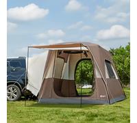 Portal tienda SUV para 5 personas con porche, campaña 2 en 1 resistente al agua y al viento, campaña con 2 puertas para viajes y aventuras al aire libre