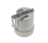 Portalampade E27 In Ceramica Porcellana Con Staffa Di Fissaggio