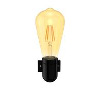 Portalámpara de porcelana E27 FEL negro incl. lámpara E27 retro oro 3,83W
