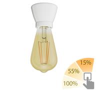 Portalámpara de porcelana E27 MINZ redondo blanco incl. LED vintage oro máx. [EEK: E]