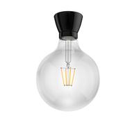 Portalámpara de porcelana E27 MINZ redondo negro incl. lámpara E27 (blanco [EEK: E]