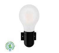 Portalámpara de porcelana FEL negro incl. lámpara E27 clase de