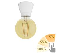 Portalámpara de porcelana MINZ redondo blanco + lámpara LED oro máx. 818lm 3
