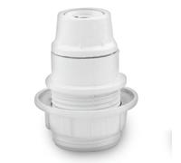 Portalámpara E14, 2A, rosca blanca, ideal para instalar lámparas en interiores y exteriores, proporcionando iluminación eficiente y decorativa.