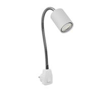 Portalámpara GU10 WAIKA interruptor de cuello de cisne blanco incl. lámpara