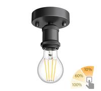 Portalámpara vintage E27 RETRA negro redondo 100mm incl. lámpara LED E27 963lm [EEK: D]