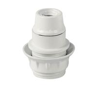 Portalámparas baquelita semirroscado E14 blanco, ideal para lámparas decorativas y de uso en iluminación interior.