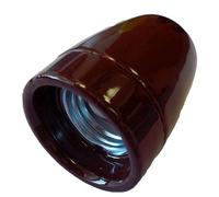 Portalámparas cerámico E27 marrón vintage, resistente y decorativo, ideal para iluminación en hogares y proyectos de artesanía.