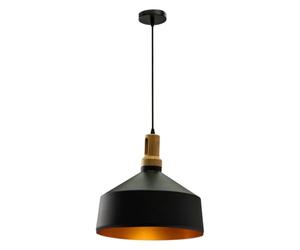 Portalámparas colgante 1 m E27 Elegant Stylish - 350 mm - Madera negra - VT-3766
