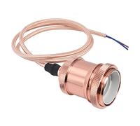 Portalámparas Colgante, Cuerda Trenzada Vintage E27 Portalámparas Enchufe UE 100-240V Aluminio con Cordón para Pasillo(Oro rosa)