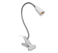 Portalámparas con Clip E27 con Interruptor, Rotación de 360 Grados de Manguera de Cuello de Cisne Lampara Pinza con Cuello de Cisne Ajustable de 300mm para Lámpara Lectura/Luz de(Enchufe de la UE)