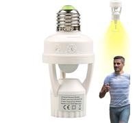 Portalámparas Con Detector De Movimiento: Adaptador De Control De Luz Automático, Bombilla Atornillada, Soporte Para Bombillas De Movimiento Para Garaje, Sótano, Porche, Montaje En Techo, Montaje En P