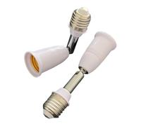 Portalámparas de extensión de rosca E27 a E27, adaptador de dirección de 180°, portalámparas universal para salón, pasillo, baño (blanco, 14,5 cm)