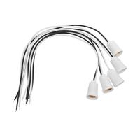 Portalámparas de Rosca E12 con Cable Blanco, 5 Piezas, Plástico | Casquillos para Bombillas, Montaje Rápido y Compatibilidad, para Jardín y Proyectos DIY