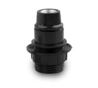 Portalámparas E-14 2A, rosca negra, ideal para montaje de lámparas en interiores y exteriores, compatible con bombillas estándar.