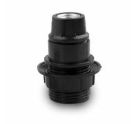 Portalámparas E-14 negro 2A, conexión sencilla, adecuado para bombillas LED y halógenas, ideal para lámparas de mesa y de pie.