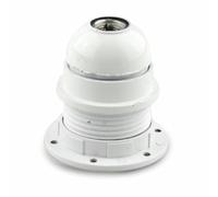 Portalámparas E-27, 4 A, rosca blanca, ideal para aplicaciones de iluminación en hogar y oficinas.