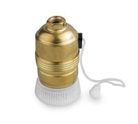 Portalámparas E-27 cerámica con cable de porcelana, ideal para iluminación decorativa y uso en lámparas personalizadas.