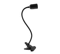 Portalámparas E27 con Pinza e Interruptor, Orientable 360°, Cable Largo con Enchufe Europeo, Portalámparas E27 con Pinza para Animales, Planta en Crecimiento, Lámpara de Mesa, Negro (Sin Bombilla)