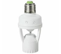 Portalámparas E27 con sensor de infrarrojos, ideal para automatizar la iluminación y ahorrar energía en interiores y exteriores.