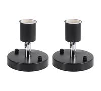 Portalámparas, E27, Lámpara de Techo Ajustable Moderna Giratoria de 180 Grados, Base de Portalámparas, Portalámparas Montado en La Pared (Negro-2 Pcs)