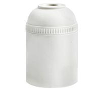 Portalámparas E27 liso blanco 4A, ideal para variedad de bombillas, proporciona iluminación directa y decorativa.